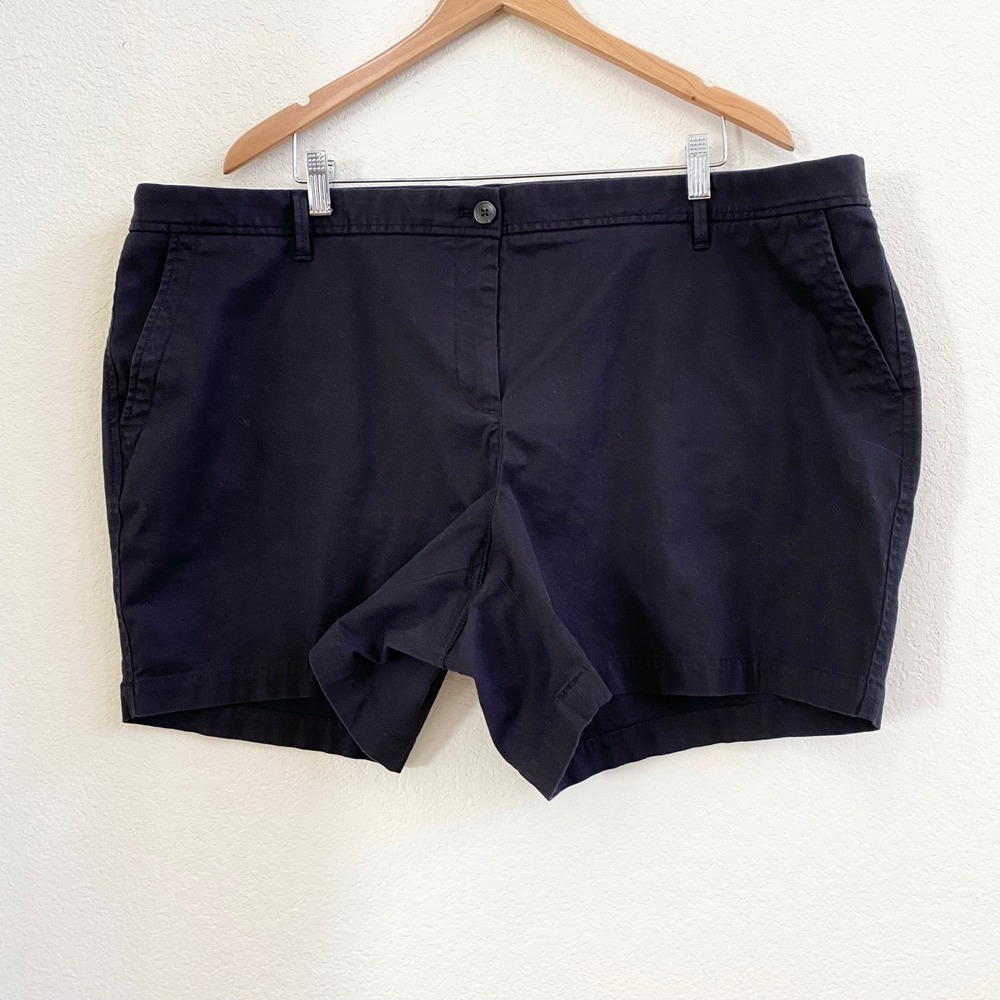 TALBOTS Relaxed Chino Shorts Navy Blue Size 22WP 16 Inch Length - Picture 3 of 11